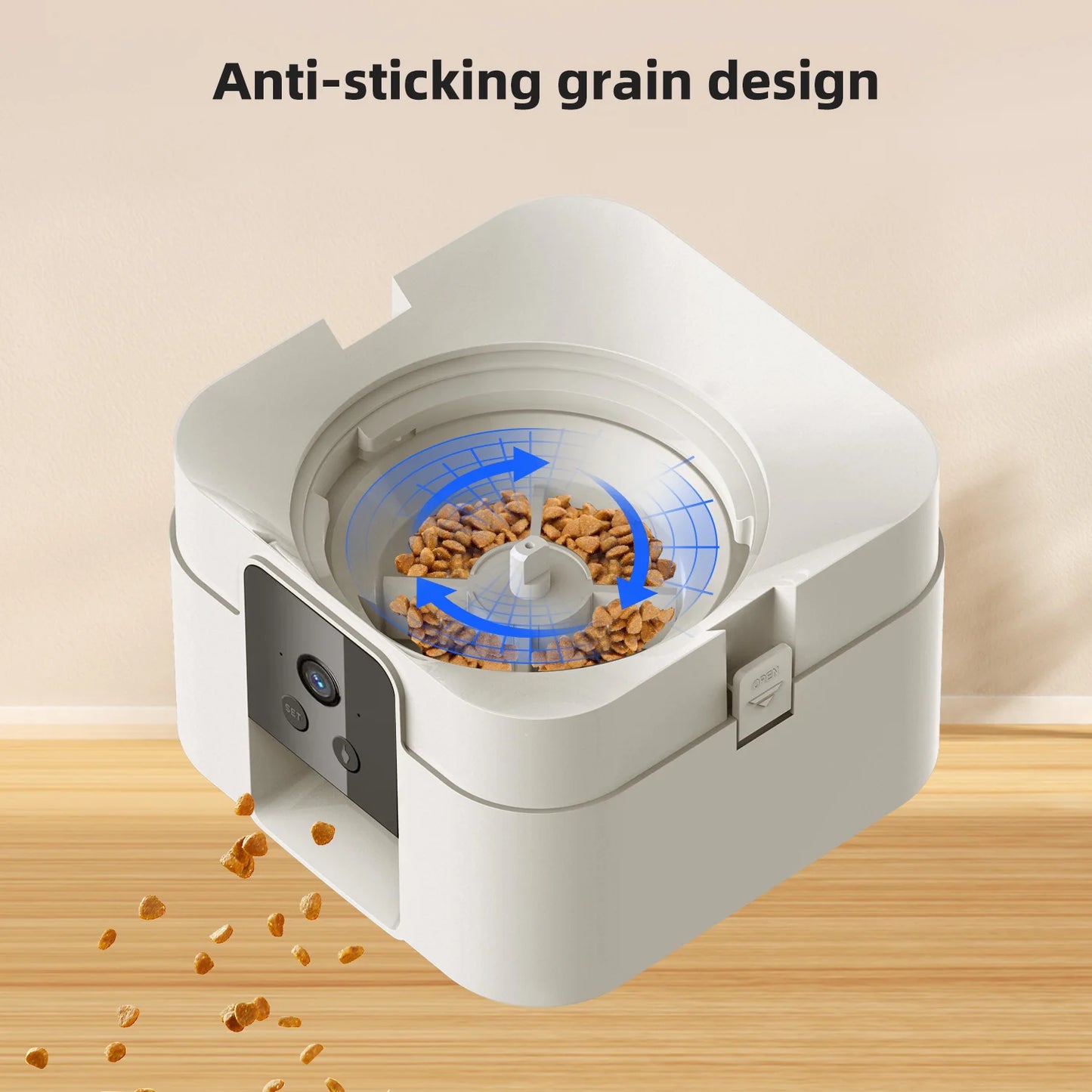 2L Automatic Pet Feeder Cat Smart Pet Feeder Wi-Fi & Camera Controlled feeder Dog & Cat Food Dispenser Remote App (No 5V 2A plug - Bdba PK