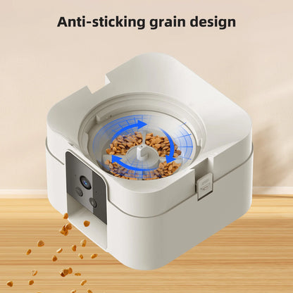 2L Automatic Pet Feeder Cat Smart Pet Feeder Wi-Fi & Camera Controlled feeder Dog & Cat Food Dispenser Remote App (No 5V 2A plug - Bdba PK