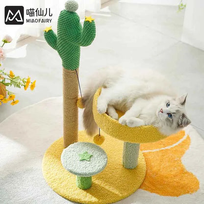 New cactus climbing frame, cat jumping platform, cat toy, hemp mat, scratching post