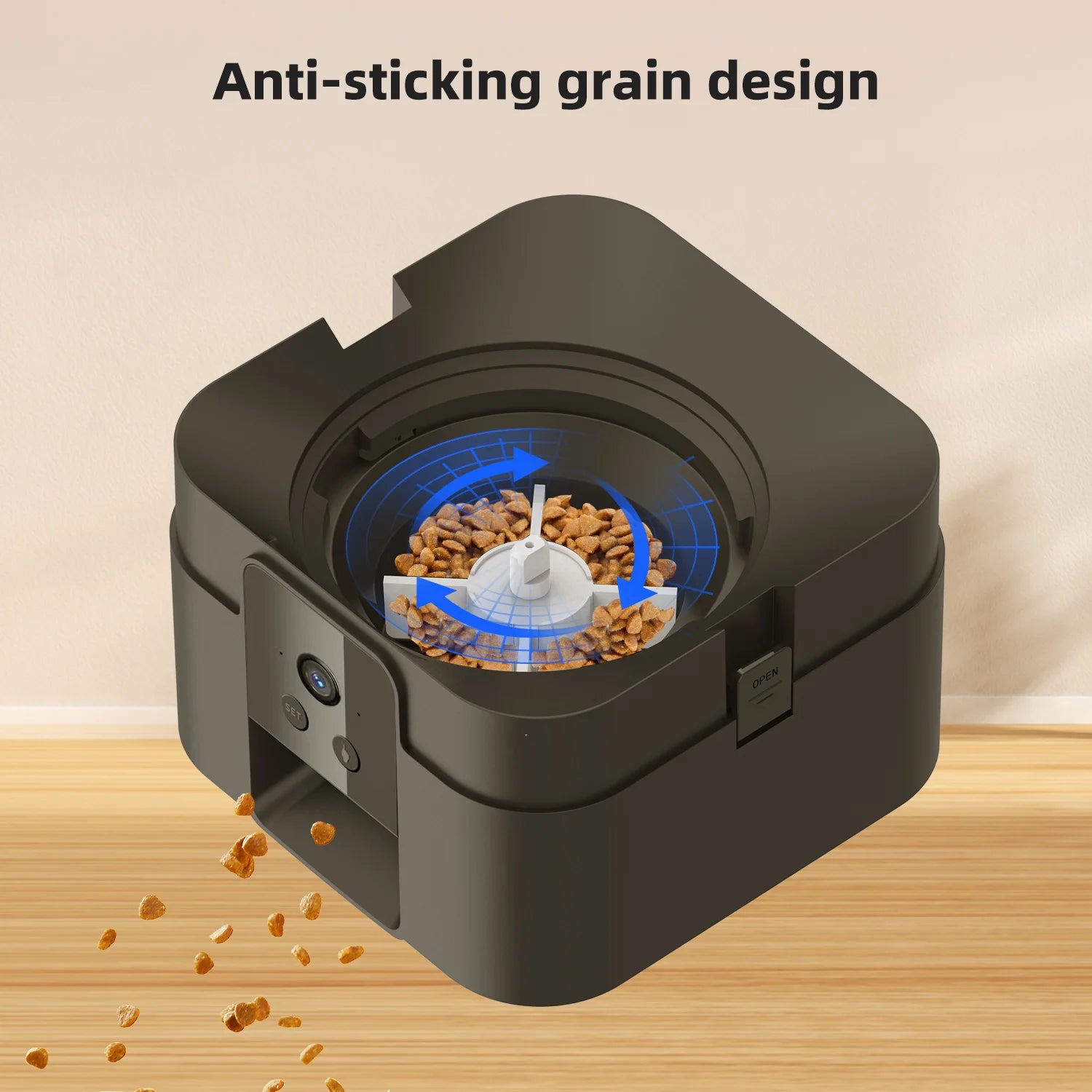 2L Automatic Pet Feeder Cat Smart Pet Feeder Wi-Fi & Camera Controlled feeder Dog & Cat Food Dispenser Remote App (No 5V 2A plug - Bdba PK