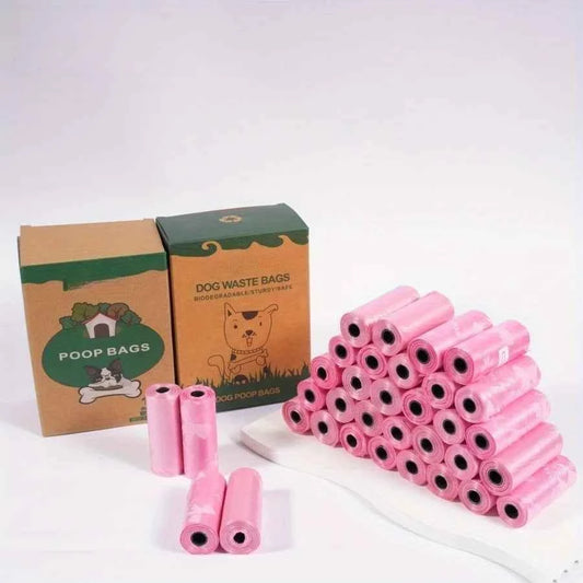 120 Count Extra Thick Leakproof Poop Bags - Vibrant Pink & Purple Designs, High-Quality Polyethylene Trash Bags for Dogs