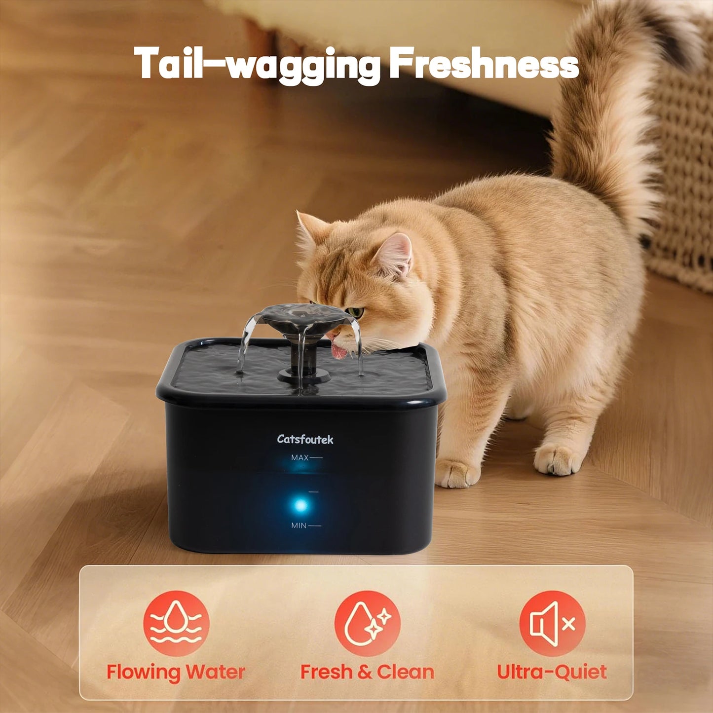2.2L Automatic Cat Water Fountain Operated Automatic Pet Water Fountain With Motion Sensor Dog Cat Water Dispenser Bowl - Bdba PK