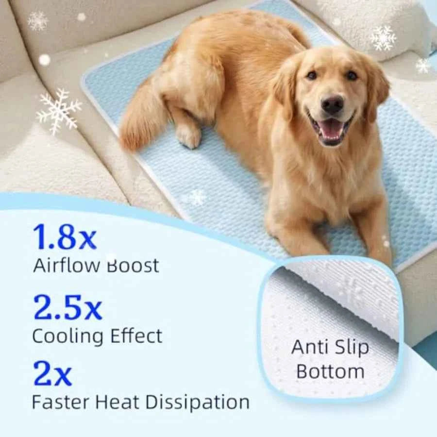 Dog Cooling Mat Instant Self Cooling Pad for Dogs and Cats Breathable Washable Summer Pet Cool Mat Indoor Outdoor, Cold Blanket