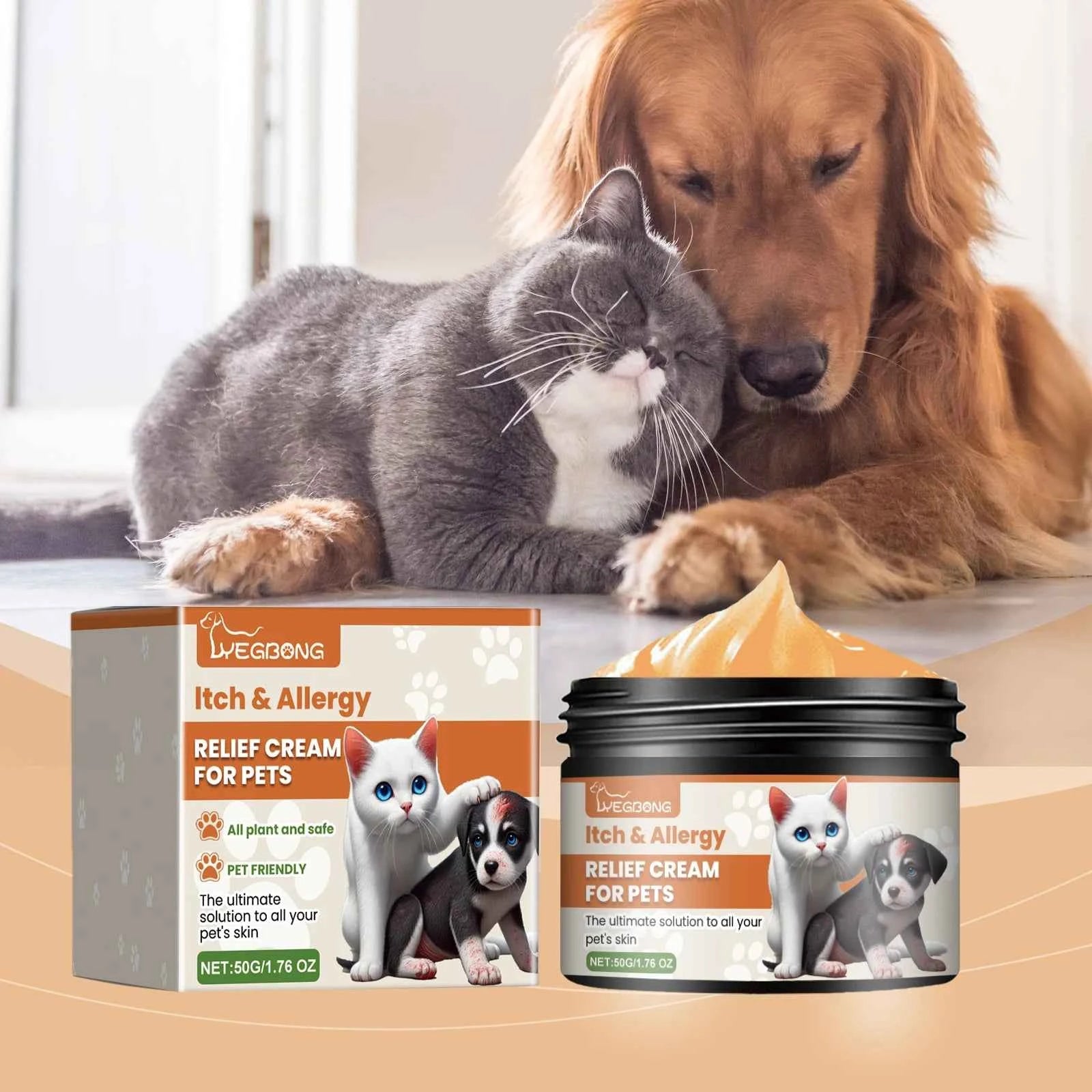 Yegbong New pet antipruritic and anti-allergic skin cream skin soothing and restoring care herbal nourishing cream