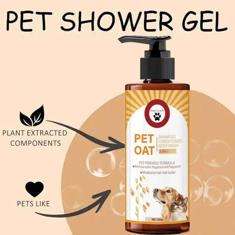 Pet shampoo; cleans fur, removes odors, makes fur soft and not dry, has a long-lasting fragrance, specially designed for pets, suitable for bathing dogs and cats