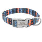 Personalized Engraved Dog Collar Nylon Floral Pet Puppy Collar Print Custom Pet Necklace for Small Medium Large Dogs Pitbull Pug