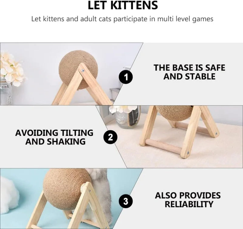 Pet Cat Scratching Ball Kitten Sisal Rope Grinding Paws Claw Interactive Pet Toy