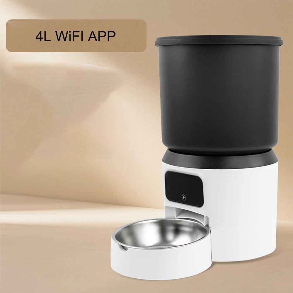 Weomg 4L Smart Automatic Cat Feeder – Button, WiFi & Camera Variants with Stainless Steel Bowl - Bdba PK