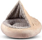 23" Donut Pet Bed with Hooded Blanket, Anti-Anxiety Burrow Cave, Cozy Machine Washable, for Small Dogs & Cats up to 20lbs