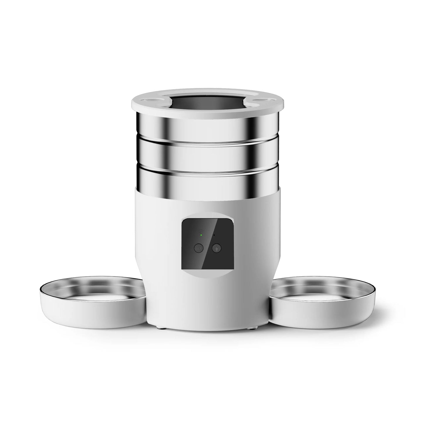 4.5L Button WiFi Automatic Cat Feeder Includes Two Stainless Steel Bowls Smart Pet Cat and Dogs Food Dispenser Feeder Pet Feeder - Bdba PK