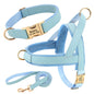 Personalized Dog Collar Harness Leash Set Custom Dog Collars No Pull Pet Vest For Small Medium Large Dogs Pets Walking Lead Rope