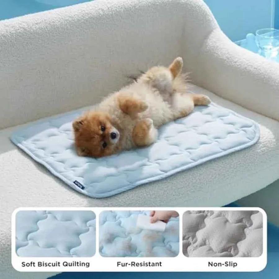 Cooling Dog Mat Extra Large,  XL Thin Breathable Cold Crate Pad for Pet, Portable Washable Kennel Bed for Summer Activ
