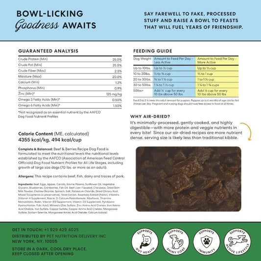 Air Dried Grain Free Dog Food for Dogs Large Medium and Small Puppy Dog Food Adult Dog Food Senior Dog Food Beef and Berries 4. - Bdba PK