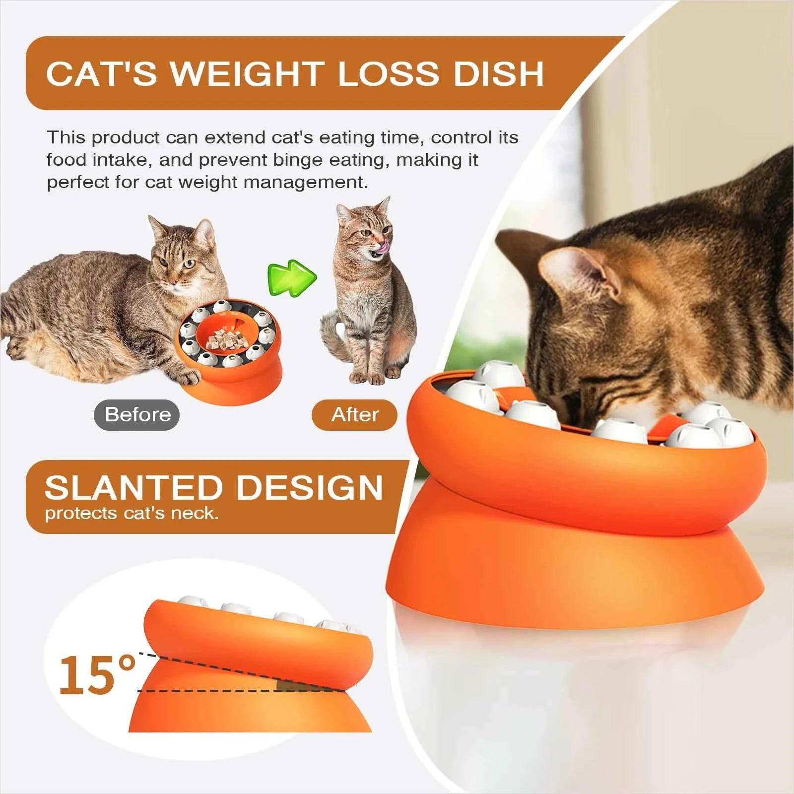 Cat Puzzle Feeder Slow Feeder Cat Bowl Interactive Indoor Pet Toy for Aid Pets Digestion Mental Stimulation