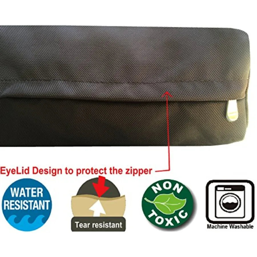 Orthopedic Waterproof Heavy Duty Gel Cool Memory Foam Dog Bed for Large Pet Nylon Cover in Brown Jumbo 55X47X4