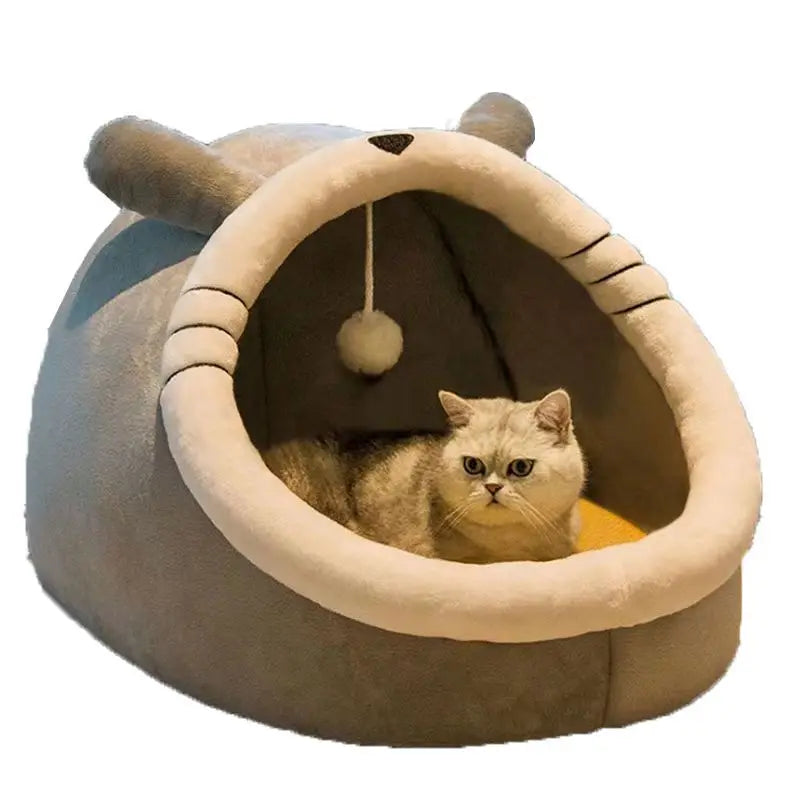 All-Season Semi-Closed Enclosure for Cute Cat Beds, Dog Beds, Winter Warmth Dog Beds, Pet Beds