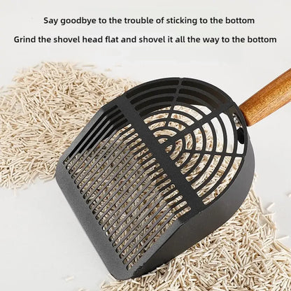 Steel Cat Litter Scoop Long Handle Pet Waste Shovel Cleaning Tool for Tofu Sand Litter Box Cats Supplies