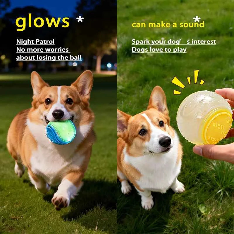 HOOPET Glow Dog Toy Ball Durable Rubber Border Collie Labrador Energy Consumption Puppy Pet Fetch Ball
