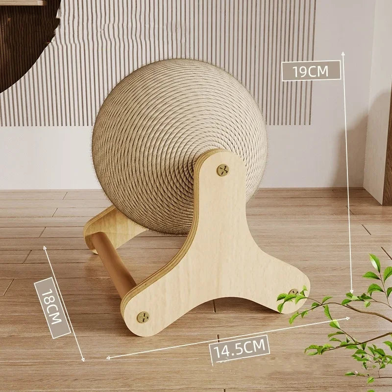Natural Sisal Rope Cat Scratching Ball Toy – Exercise Wheel Scratcher for Cats - Bdba PK