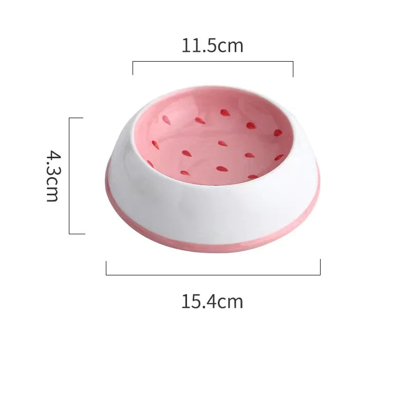 4 cute designs pet ceramics bowl watermelon strawberry shape cat food bowl small dog colorful water suppliers - Bdba PK