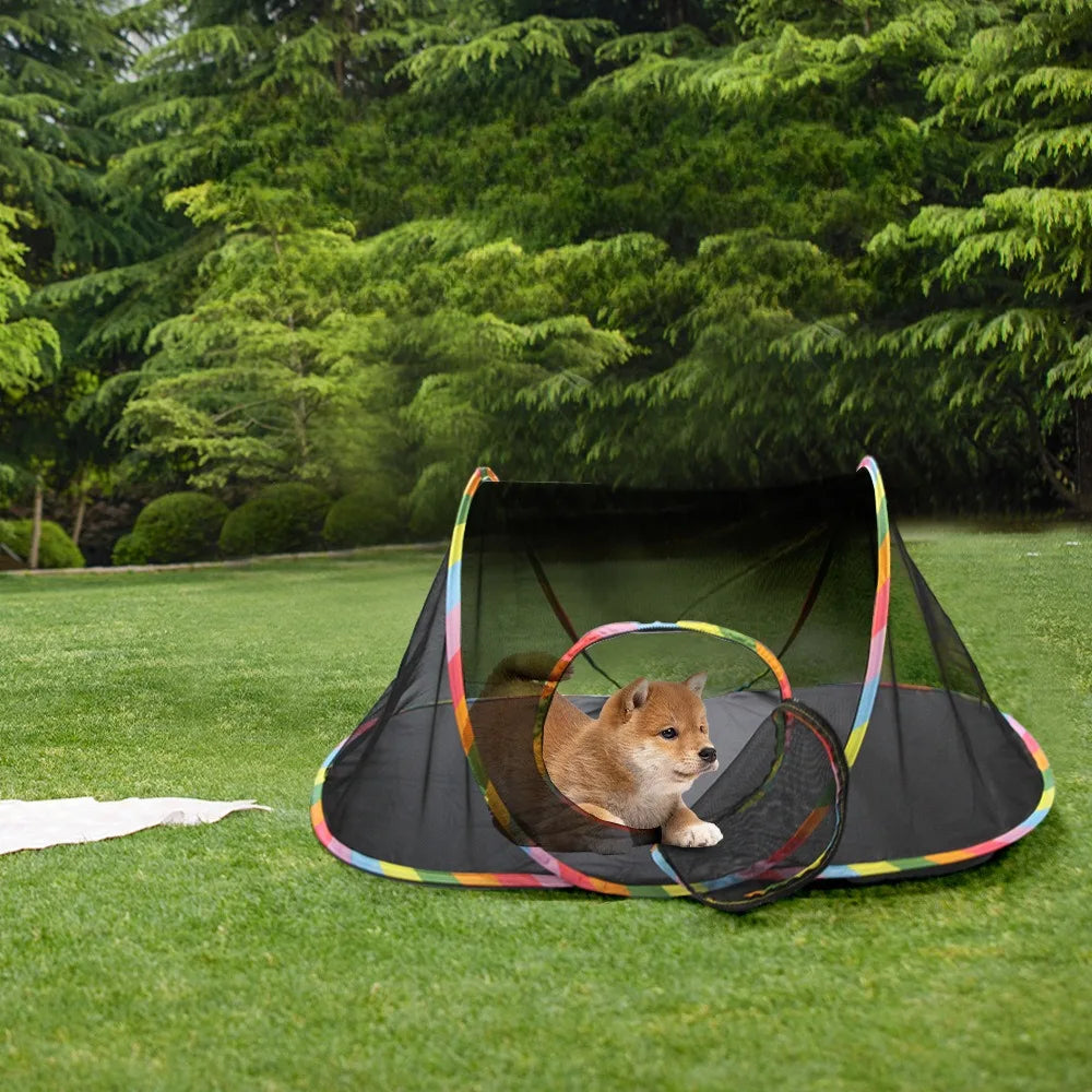 Foldable Cat Tunnel with Mesh Breathable Pet Play Tunnel for Kittens Cat Play House Dog Summer Outdoor Entertainment Cubes