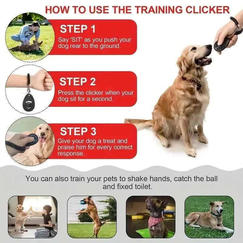 [2pcs Professional Dog Training Clicker] Effective Pet Communication Device and Comprehensive Training Supplies Kit for Owners