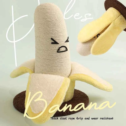 Small Space Banana Sisal Cat Scratcher Post Mushroom Shaped Kitten Nail Grinding Toy Indoor Cat Furniture