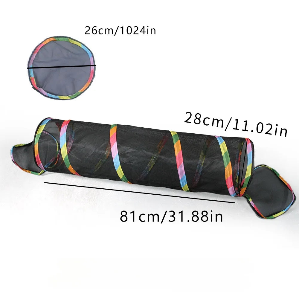 Foldable Cat Tunnel with Mesh Breathable Pet Play Tunnel for Kittens Cat Play House Dog Summer Outdoor Entertainment Cubes