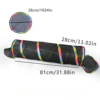Foldable Cat Tunnel with Mesh Breathable Pet Play Tunnel for Kittens Cat Play House Dog Summer Outdoor Entertainment Cubes