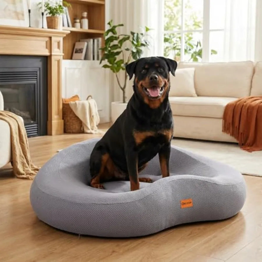 Orthopedic Memory Foam Dog Bed Large Waterproof Pet Sofa with Sides and Removable Washable Cover Non-Slip Bottom Supportive Cou