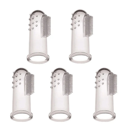 5pcs Soft Finger Pet Toothbrush Teddy Dog Brush Off Bad Breath Tartar Teeth Care Dogs Cat Tooth Brush