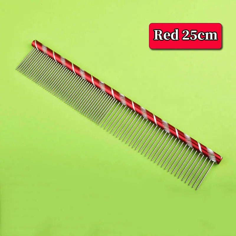 6 Colored Pet Dog Comb Straight Comb Cat Cleaning Brush 16/19/20/25cm Stainless Steel Lightweight Pets Cat Grooming Combs Dogs - Bdba PK