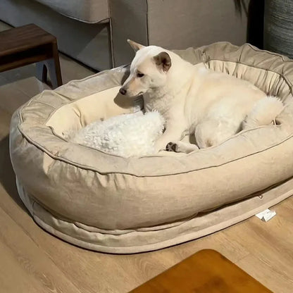 Non-Slip Breathable Dog Bed – Soft Linen Pet Bed for Small, Medium & Large Dogs - Bdba PK