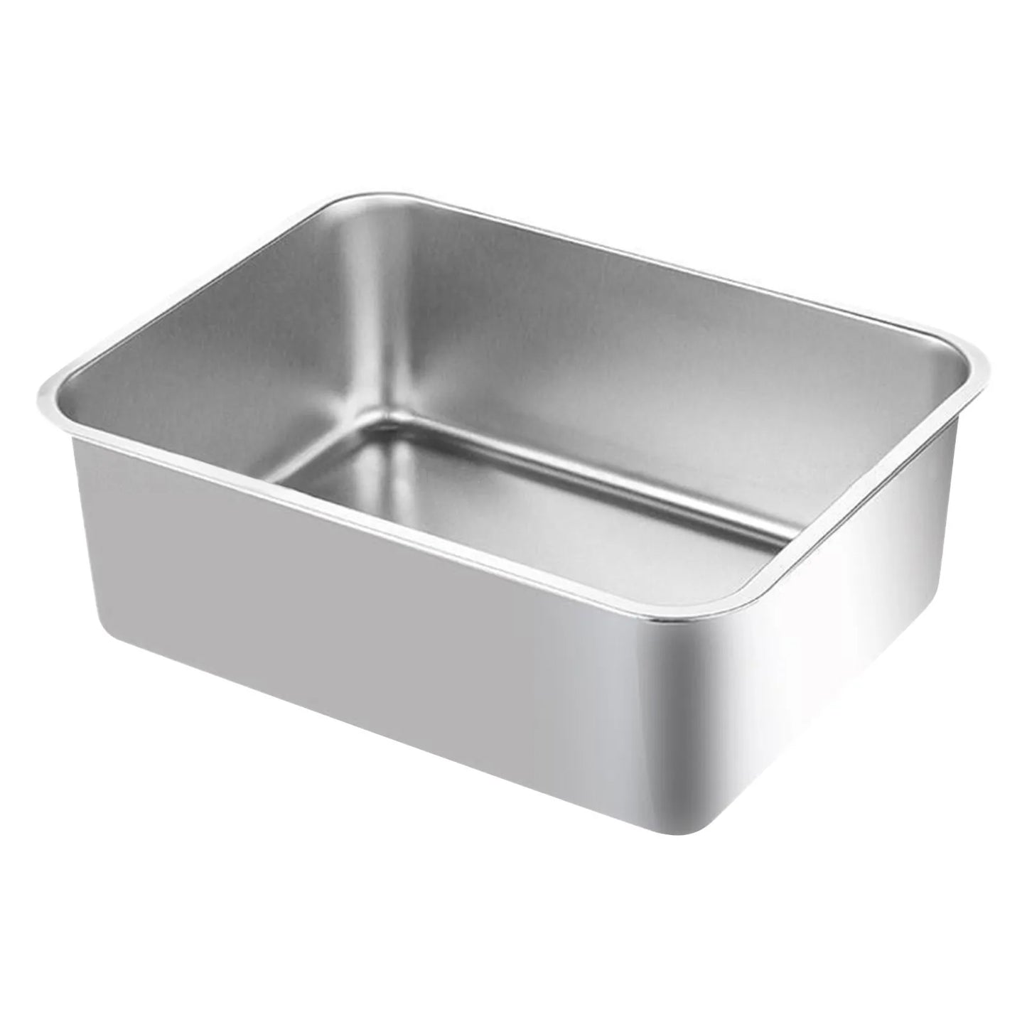 Large Stainless Steel Cat Litter Box – Odour-Resistant Metal Litter Pan for Big Cats - Bdba PK