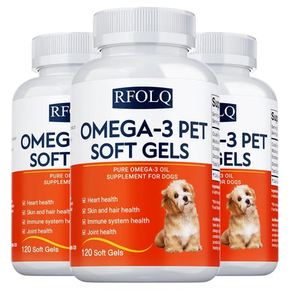 Omega-3 Pet Supplement - Fish Oil for Dogs with EPA & DHA - Supports Heart, Skin, Coat & Immune Health