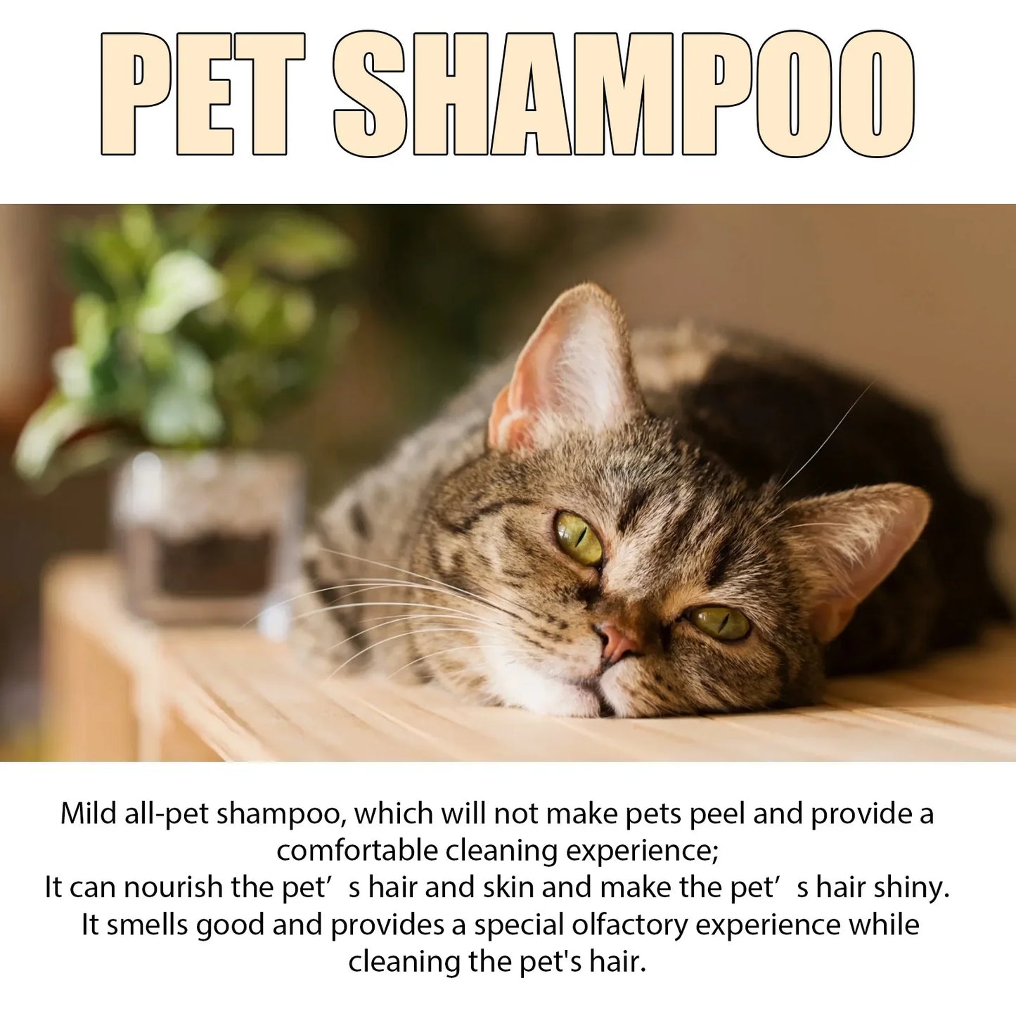 Pet Shampoo Cats and Dogs Gentle Cleansing Natural Formula Smooth Non Tangling Fur Fragrance Moisturizing Pet Grooming Supplies