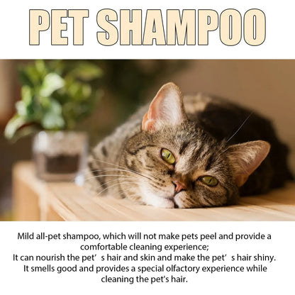 Pet Shampoo Cats and Dogs Gentle Cleansing Natural Formula Smooth Non Tangling Fur Fragrance Moisturizing Pet Grooming Supplies