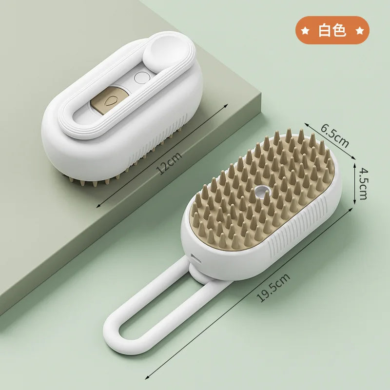 3-in-1 Electric Steam Spray Pet Grooming Brush – Massage, Detangle & Hair Removal for Dogs & Cats - Bdba PK