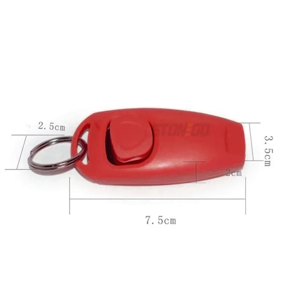 2-in-1 Pet Clicker and Whistle - Dog Trainer with Key Ring, Versatile Puppy Training Tool, Dog Flute and Clicker in One