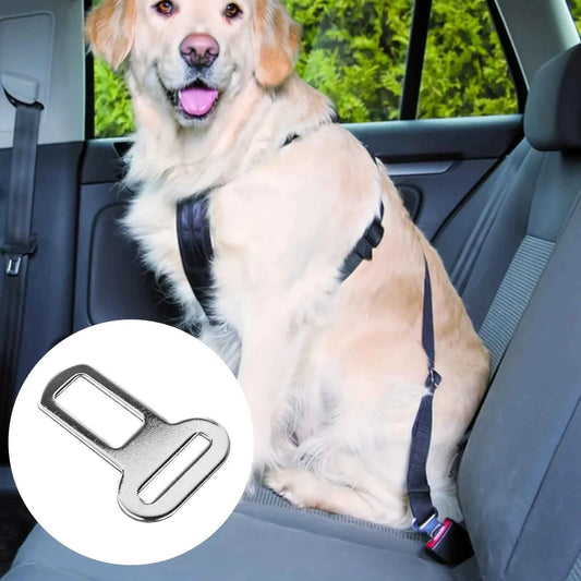 2/4Pcs Metal Pet Seat Belt Adapter Clips, Universal Car Truck Connector for Dog Leash Travel Safety Accessory