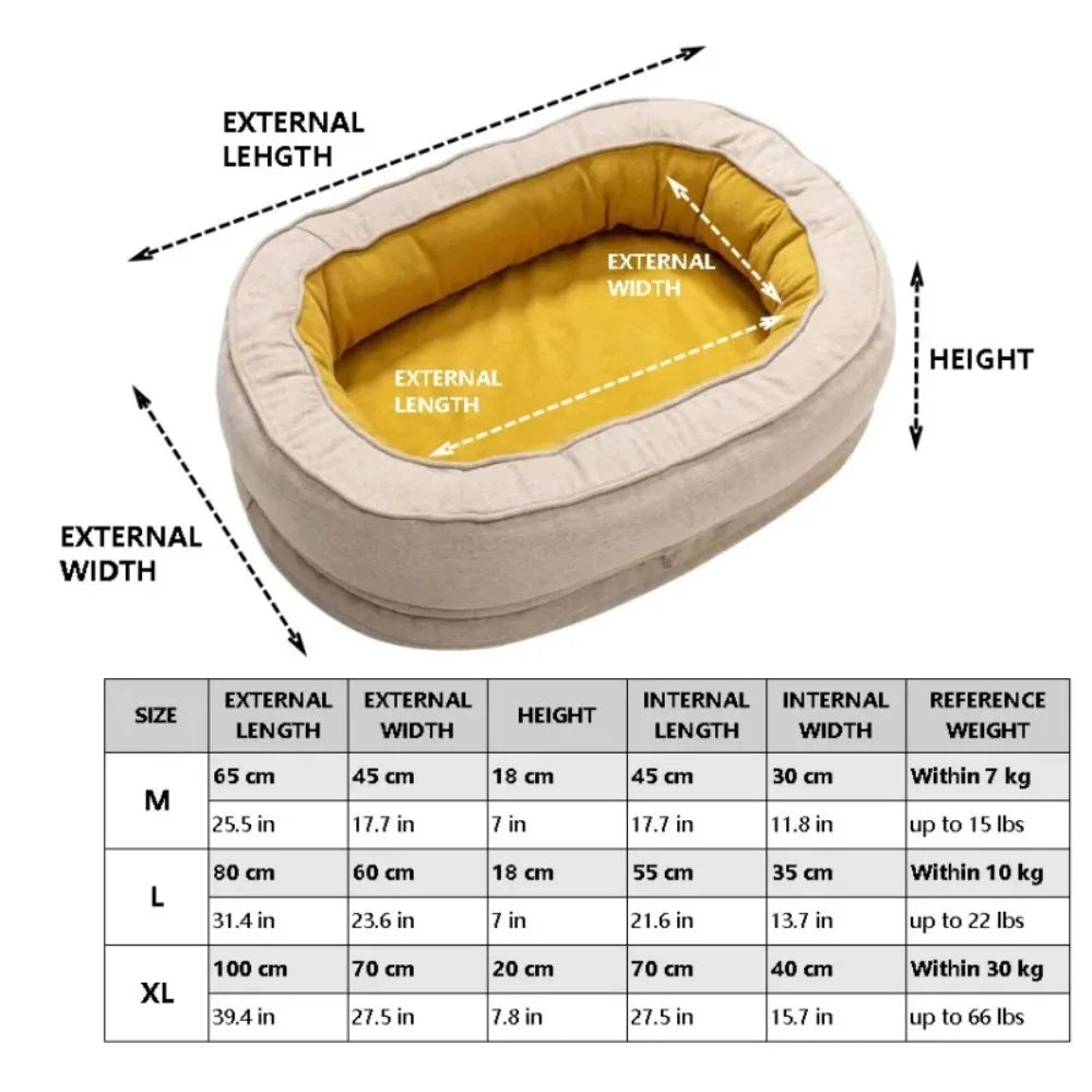 Non-Slip Breathable Dog Bed – Soft Linen Pet Bed for Small, Medium & Large Dogs - Bdba PK