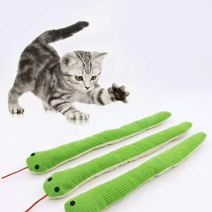 Interactive Snake‑Shape Pet Chew Toy, Bite‑Resistant Plush Sound Toy Teeth‑Cleaning for Kittens Puppies Small Pets