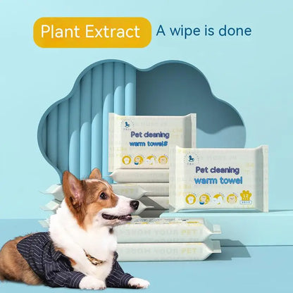 Pet Cleaning Towels, Cats and Dogs Body Eye and Ear Disinfection Hygiene Care Tear Stains Wet Wipes Portable Deodorant Cleaning - Bdba PK