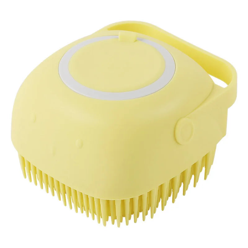 Shampoo Dispenser Pet Bath Brush – Soft Silicone Grooming Brush for Dogs & Cats - Bdba PK
