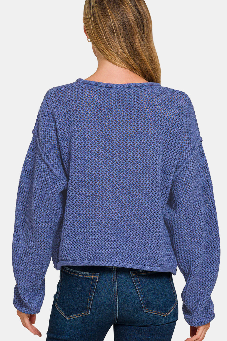 American Flag Patchwork Crew Neck Sweater / CABERNET