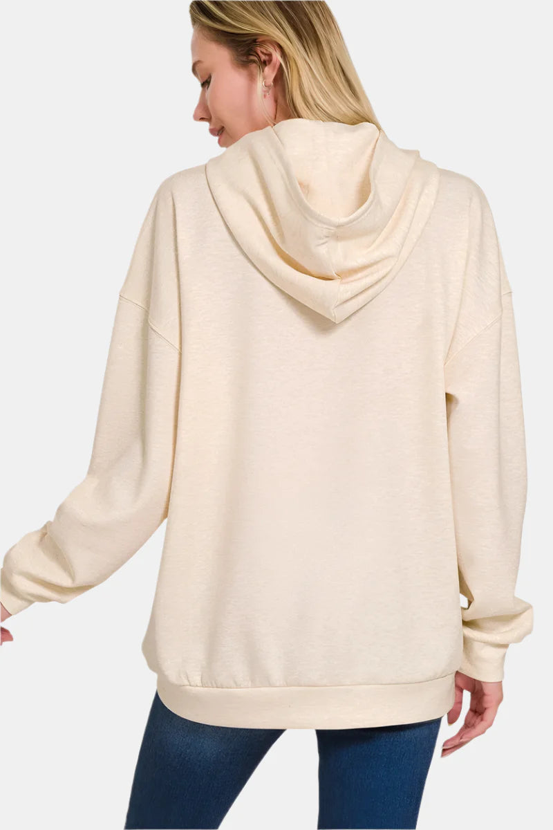 Scuba Hoodie with Kangaroo Pocket / ASH MOCHA