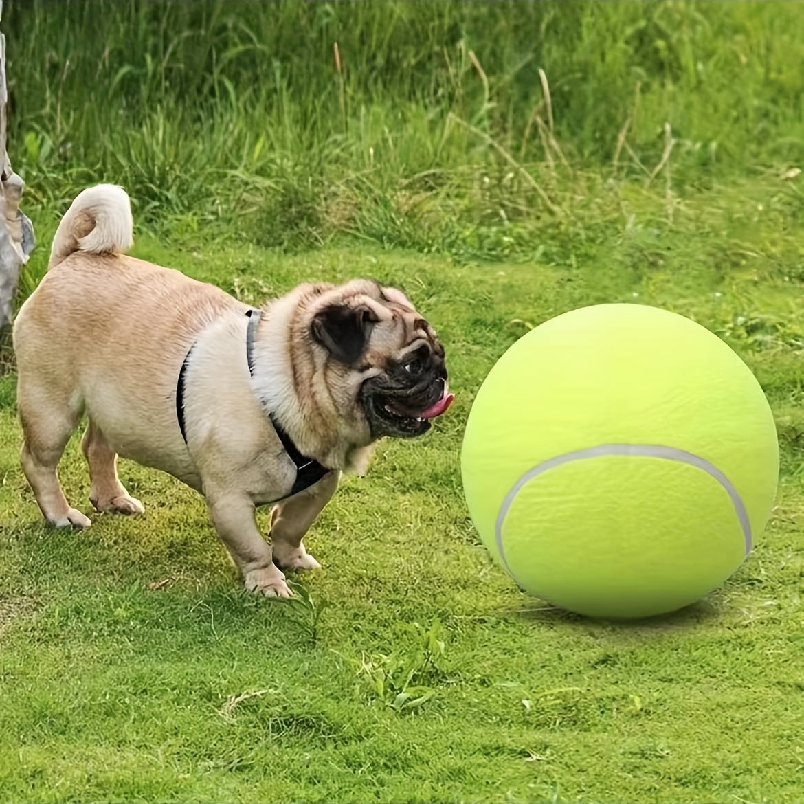 1pc Jumbo 9.5" Tennis Ball for Dogs - Durable Interactive Training Toy, Ideal for Large Breeds, No Batteries Needed - Perfect for Fetch & Play