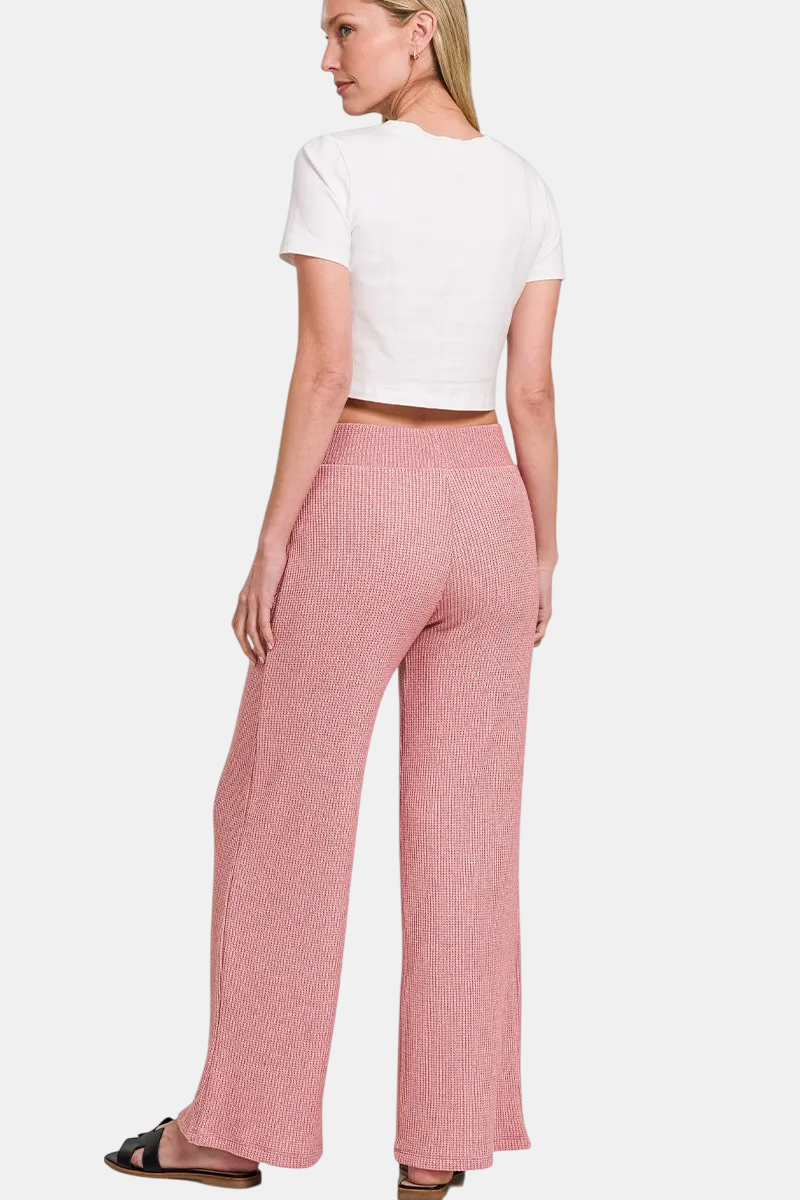 Sweater Boxy Top & Long Pants Set / RUM BROWN