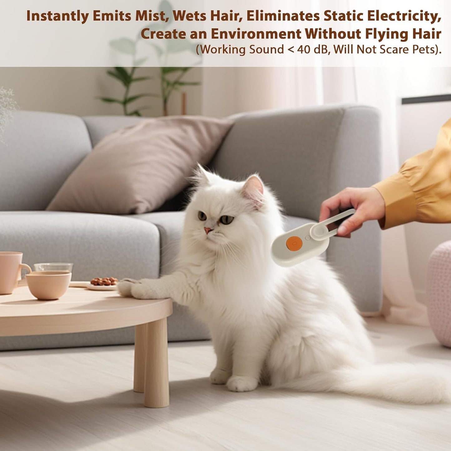 4 in 1 Cat Steam Brush for Shedding, Rechargeable Cat Brush with Steam, Anti-Static Steam Pet Brushes, Massage, Cleaning, Shedding & Combing All In One!