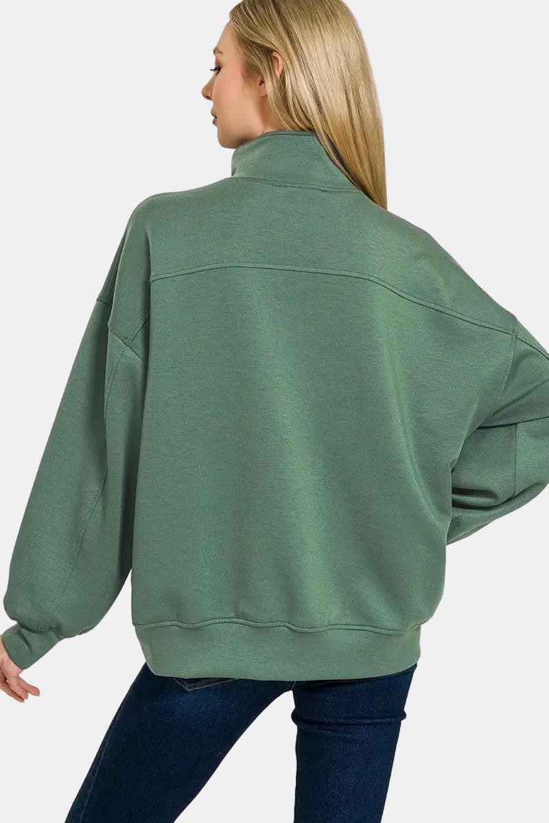 Scuba Half Zip Pullover With Pockets / DK FOREST